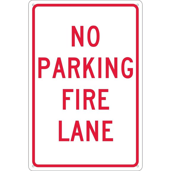National Marker Reflective "No Parking Fire Lane" Parking Sign 18" x 12" Aluminum (TM3G)