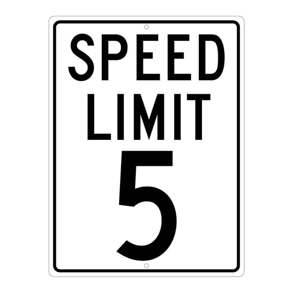 National Marker Reflective "Speed Limit 5" Speed Control Sign 24" x 18" Aluminum (TM17K)