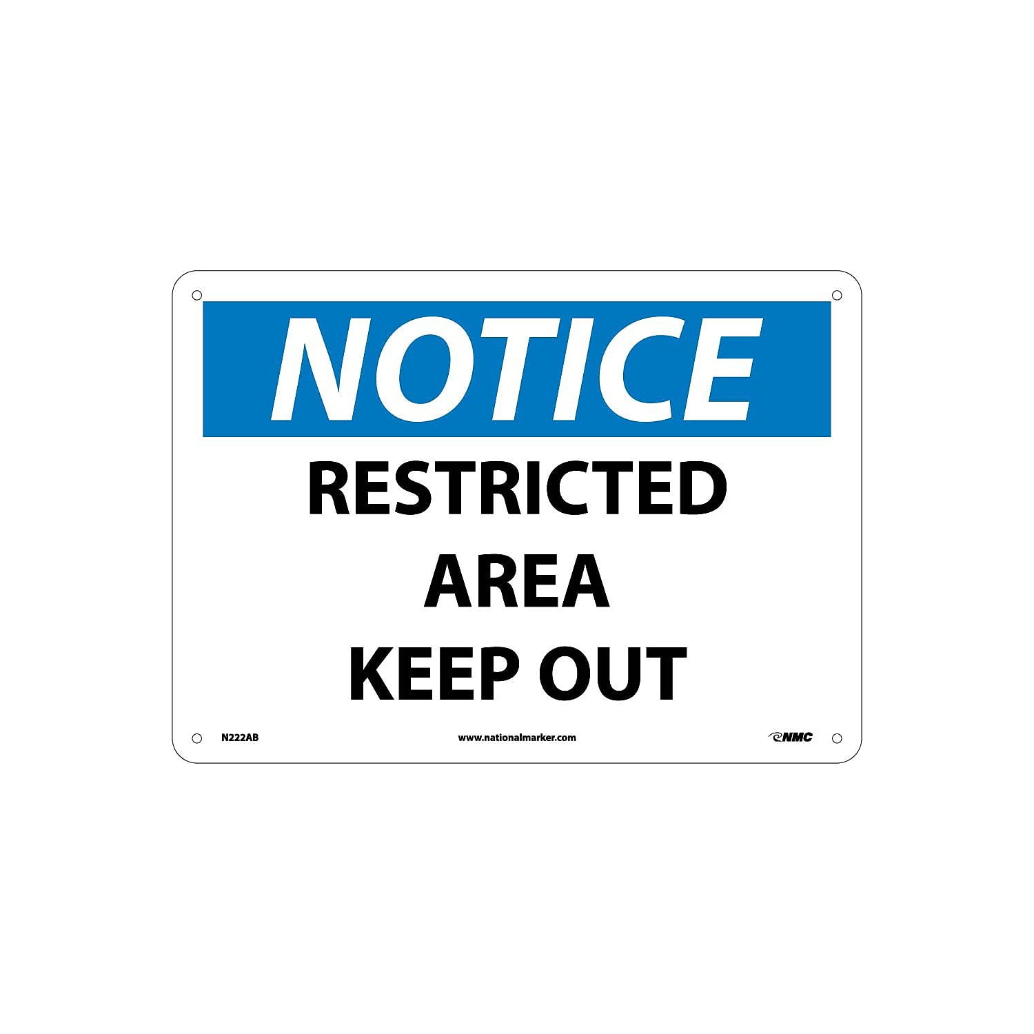 National Marker Restricted Area Keep Out 10X14 .040 Aluminum