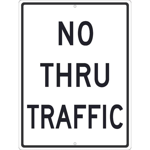 National Marker TM515J No Thru Traffic Sign, 24 inches X 18 inches, .080EGP Ref Alum