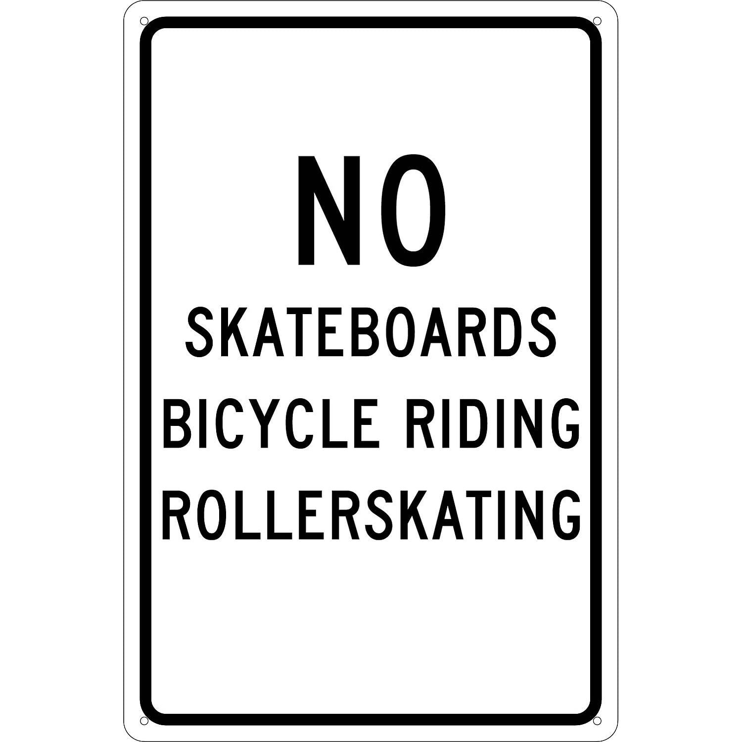 Skate Router Signs National Marker Traffic Warning Signs; No Skateboards Bicycle Riding ...