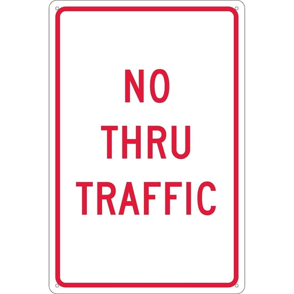 National Marker Traffic Warning Signs; No Thru Traffic 18X12 .040 Aluminum TM141G
