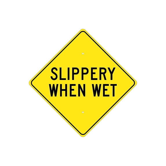 National Marker Traffic Warning Signs; Slippery When Wet 24X24 .080 Hip Ref Aluminum TM212K