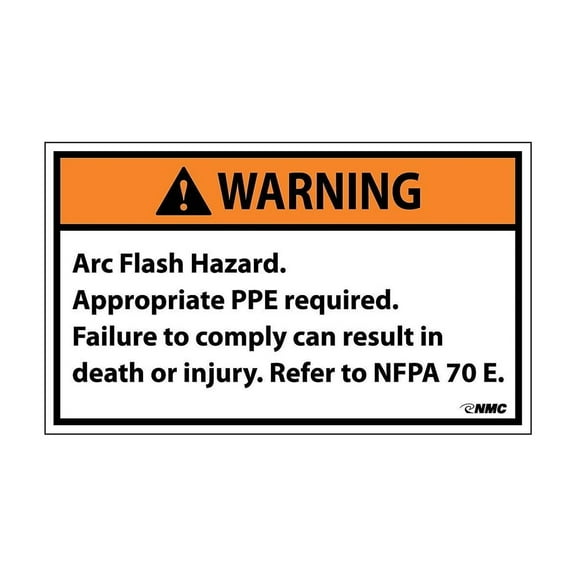 National Marker Warning Labels; Arc Flash Hazard .. 3" x 5" Adhesive Vinyl 5/Pack WGA17AP