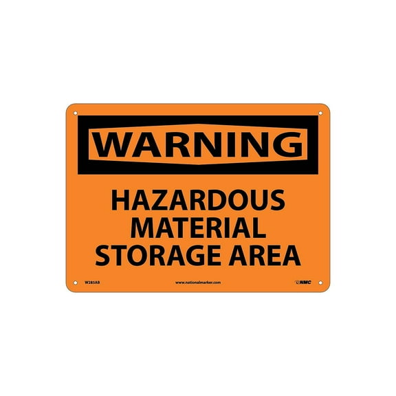 National Marker Warning Sign; Hazardous Material Storage Area 10X14 .040 Aluminum W285AB