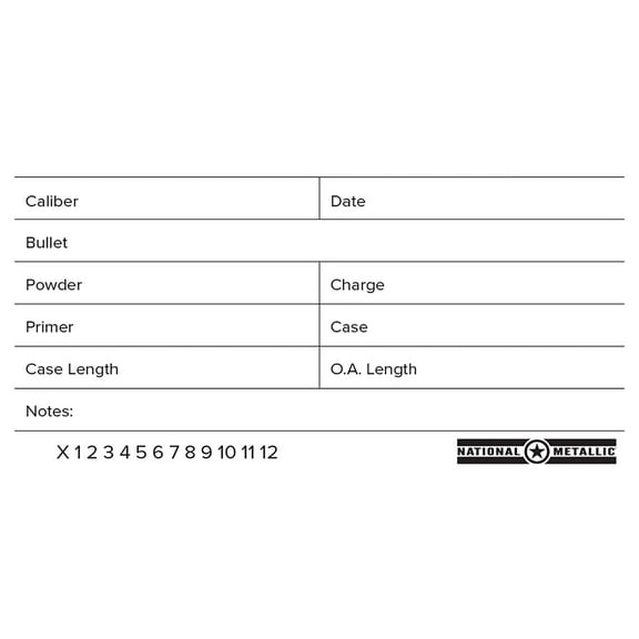 National Metallic Peel and Stick Reloader's Labels Rifle/Handgun 100PK