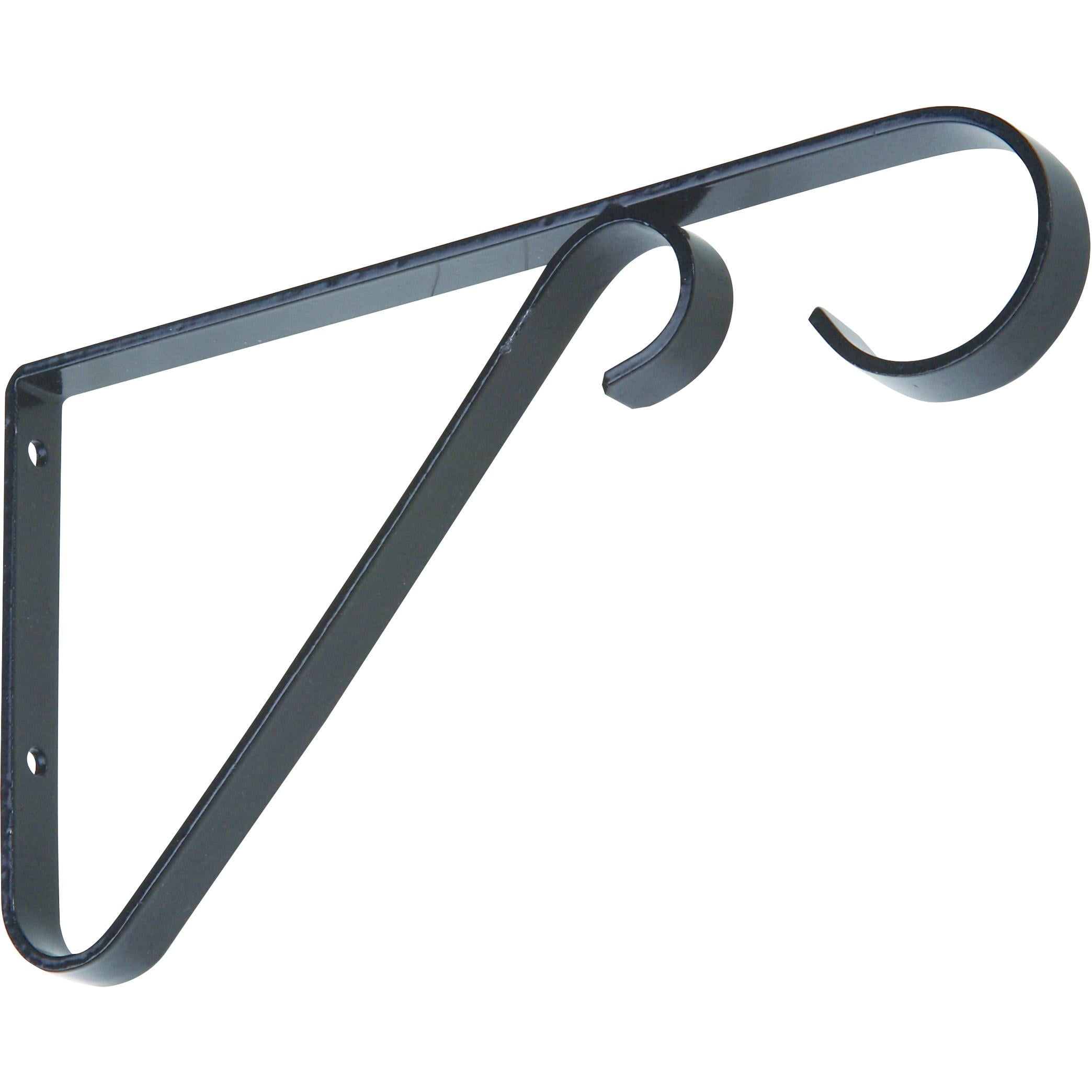 Black Steel Wall Mount Hanging Plant Bracket, 6-inch