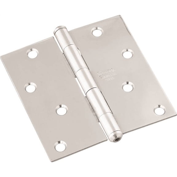 NATIONAL MFG/SPECTRUM BRANDS HHI Door Hinge, Interior, Square-Edge, Stainless Steel, 4-In. N830-276