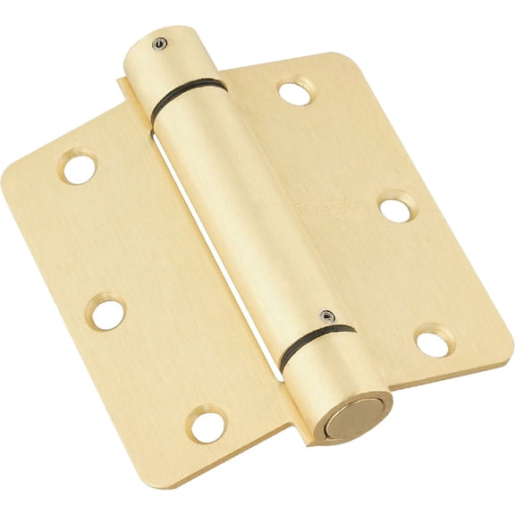 National Mfg. N185-199 V521 3-1/2 Inch Commercial Brass Adjustable Full Mortise Spring Hinge