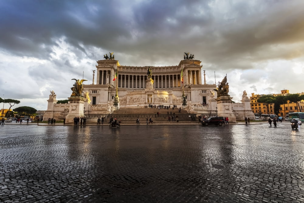 National Monument honouring Victor Emmanuel known as the Altar of the Fatherland Rome Italy Canvas Art - Reynold Mainse Design Pics (38 x 24)