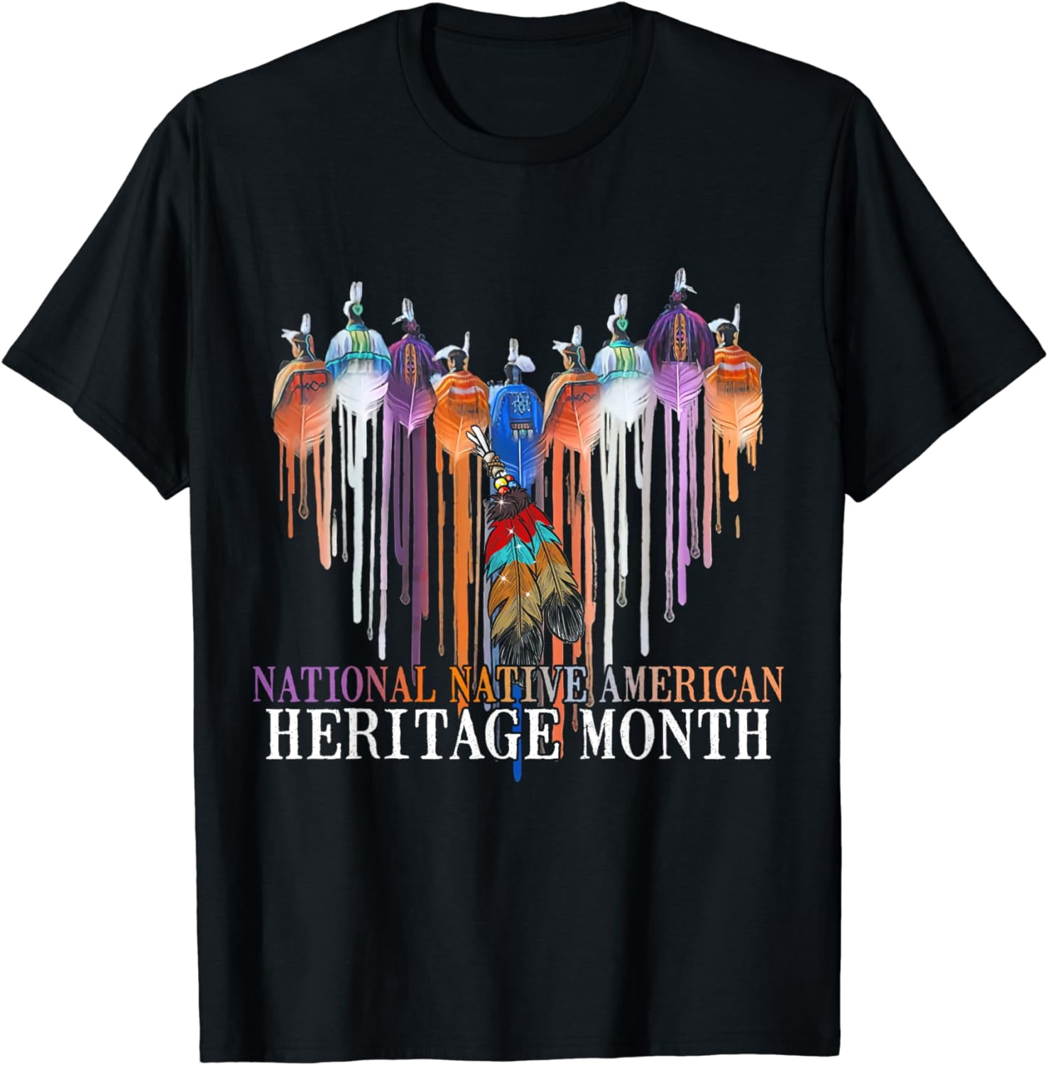 National Native American Heritage Month Heart Watercolor T-Shirt ...