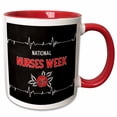 thumbnail image 1 of 3drose, National Nurses Week Chalkboard Theme with Heart Rate and Red Rose, 15oz Two-tone Red Mug, 1 of 6