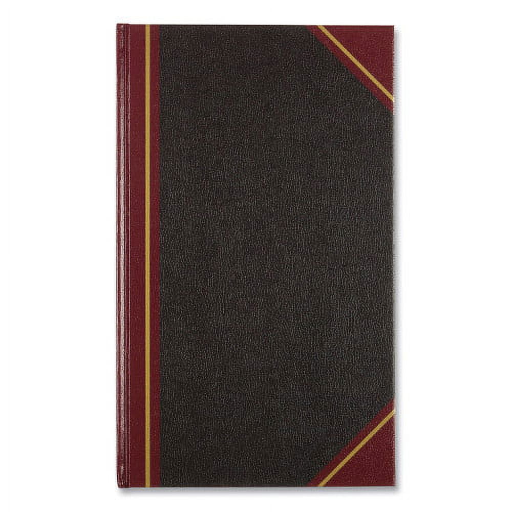 Texthide Eye-Ease Record Book, Black/Burgundy/Gold Cover, 14.25 x 8.75 Sheets, 300 Sheets/Book