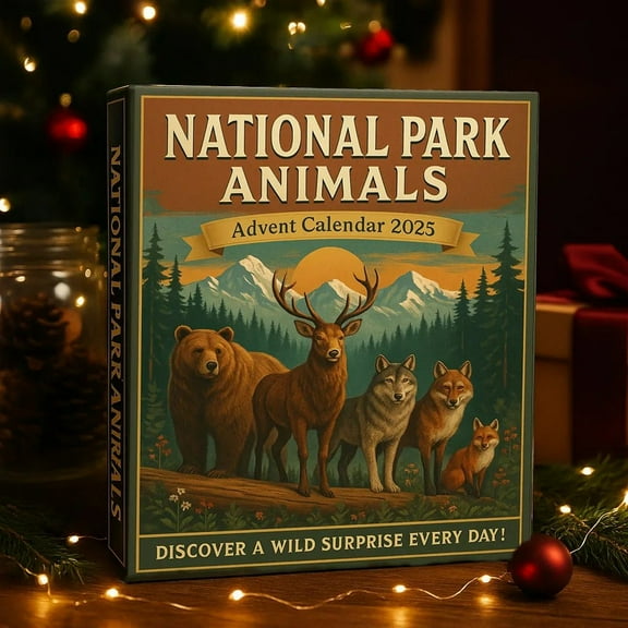 National Park Animals Advent Calendar, 2025 24 Days of Wild Animal Figurines, Christmas Countdown Calendar for Nature & Wildlife Enthusiasts Christmas Decoration