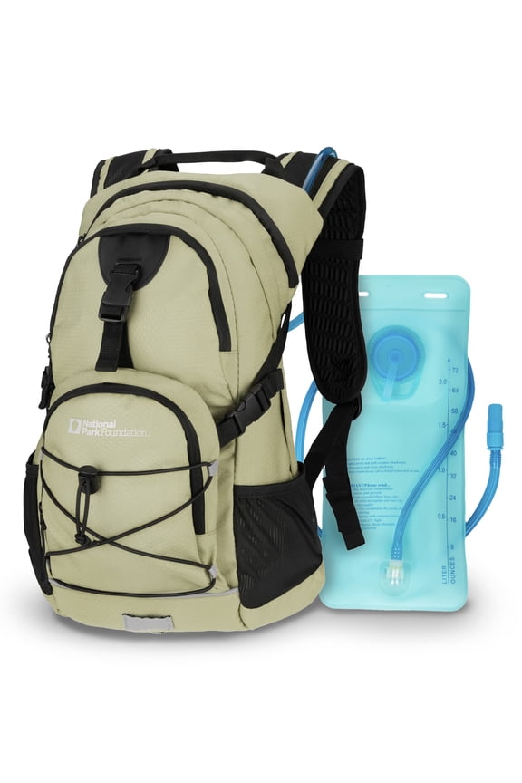 Hydration Backpack with 2L Hydro Water Bladder Bag, Lightweight Hiking Backpack, Travel Backpack for Cycling, Running, and Climbing, 18L