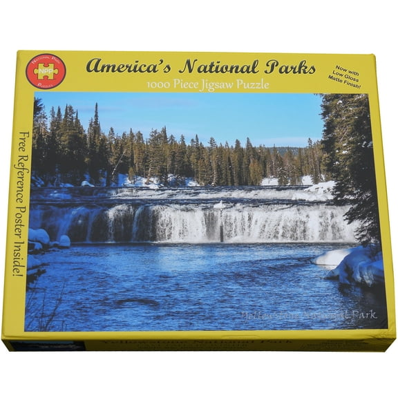 National Park Puzzles Yellowstone National Park Cave Falls In Winter 1000 Piece Puzzle