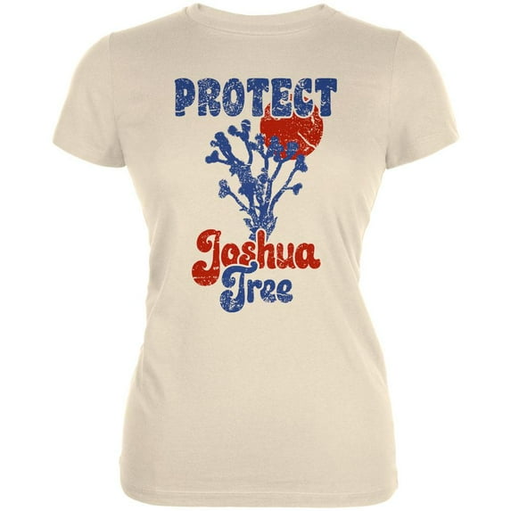 National Park Retro 70s Landscape Protect Joshua Tree Juniors Soft T Shirt Soft Cream SM