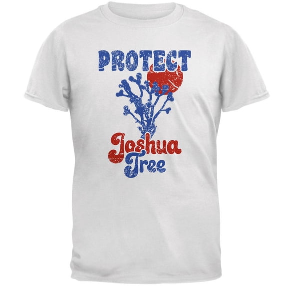 National Park Retro 70s Landscape Protect Joshua Tree Mens Soft T Shirt White 2XL