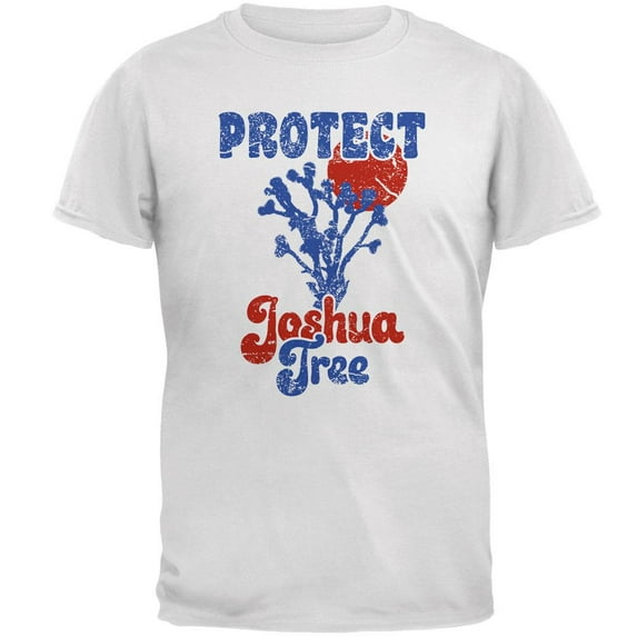National Park Retro 70s Landscape Protect Joshua Tree Mens Soft T Shirt White SM