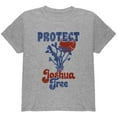 thumbnail image 1 of National Park Retro 70s Landscape Protect Joshua Tree Youth T Shirt Heather YLG, 1 of 1