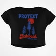 thumbnail image 1 of National Park Retro 70s Landscape Protect Redwood Junior Boxy Crop Top T Shirt, 1 of 1