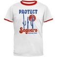 thumbnail image 1 of National Park Retro 70s Landscape Protect Saguaro Mens Ringer T Shirt White-Red MD, 1 of 2