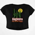 thumbnail image 1 of National Park Retro 70s Landscape Saguaro Junior Boxy Crop Top T Shirt, 1 of 1