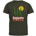 thumbnail image 1 of National Park Retro 70s Landscape Saguaro Mens T Shirt Olive SM, 1 of 1