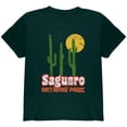 thumbnail image 1 of National Park Retro 70s Landscape Saguaro Youth T Shirt Forest Green YXL, 1 of 1