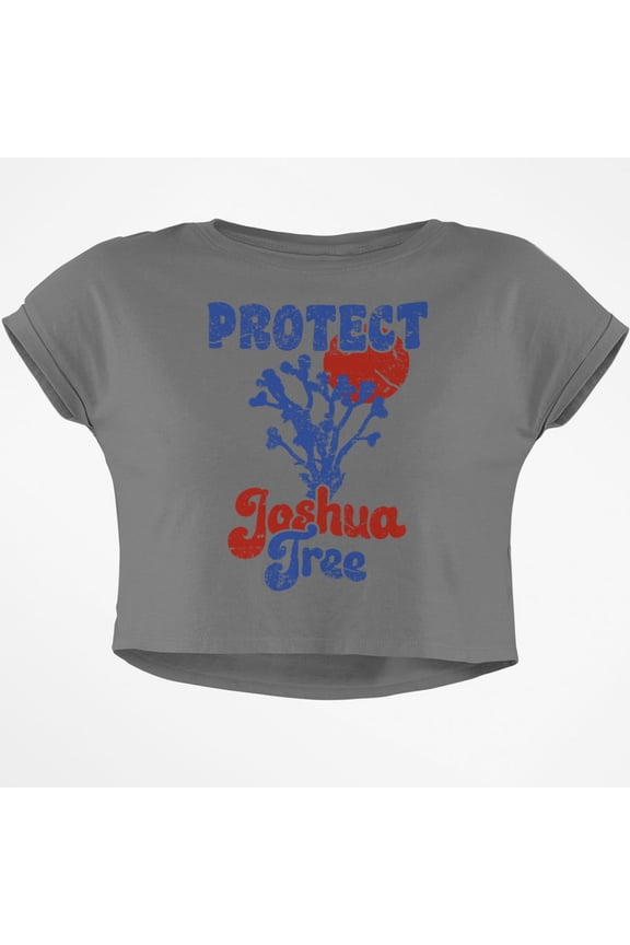 National Park Retro 70s Sunset Joshua Tree Junior Boxy Crop Top T Shirt