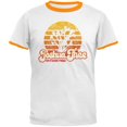 thumbnail image 1 of National Park Retro 70s Sunset Joshua Tree Mens Ringer T Shirt White-Gold LG, 1 of 1