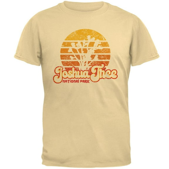 National Park Retro 70s Sunset Joshua Tree Mens T Shirt Yellow Haze LG