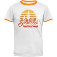 thumbnail image 1 of National Park Retro 70s Sunset Redwood Mens Ringer T Shirt White-Gold LG, 1 of 1
