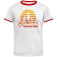 thumbnail image 1 of National Park Retro 70s Sunset Redwood Mens Ringer T Shirt White-Red X-LG, 1 of 1