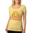 thumbnail image 1 of National Park Retro 70s Sunset Redwood Womens Soft Scoop T Shirt Yellow Haze MD, 1 of 1