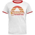 thumbnail image 1 of National Park Retro 70s Sunset Yosemite Mens Ringer T Shirt White-Red X-LG, 1 of 1