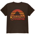 thumbnail image 1 of National Park Retro 70s Sunset Yosemite Youth T Shirt Brown YMD, 1 of 1