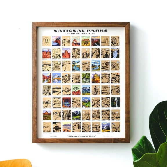 National Park Scratch Off Poster, Colorful Bucket List Poster, Us National Park Map, Family Adventure Poster, Christmas Holiday Gift, 16x20, Poster Only