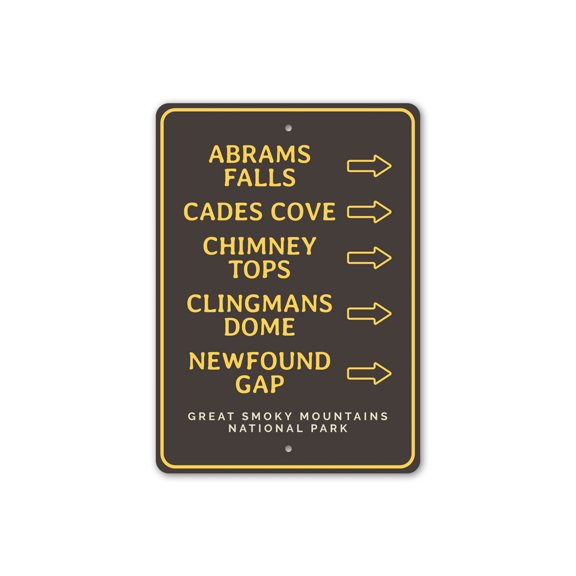 National Park Trail Arrow Aluminum Metal Decor Sign - 10x14 inches