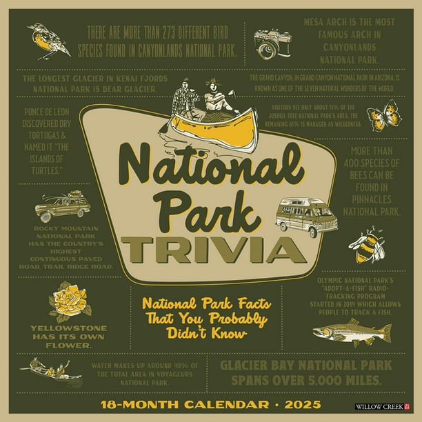 National Park Trivia 2025 Wall Calendar - Walmart.com