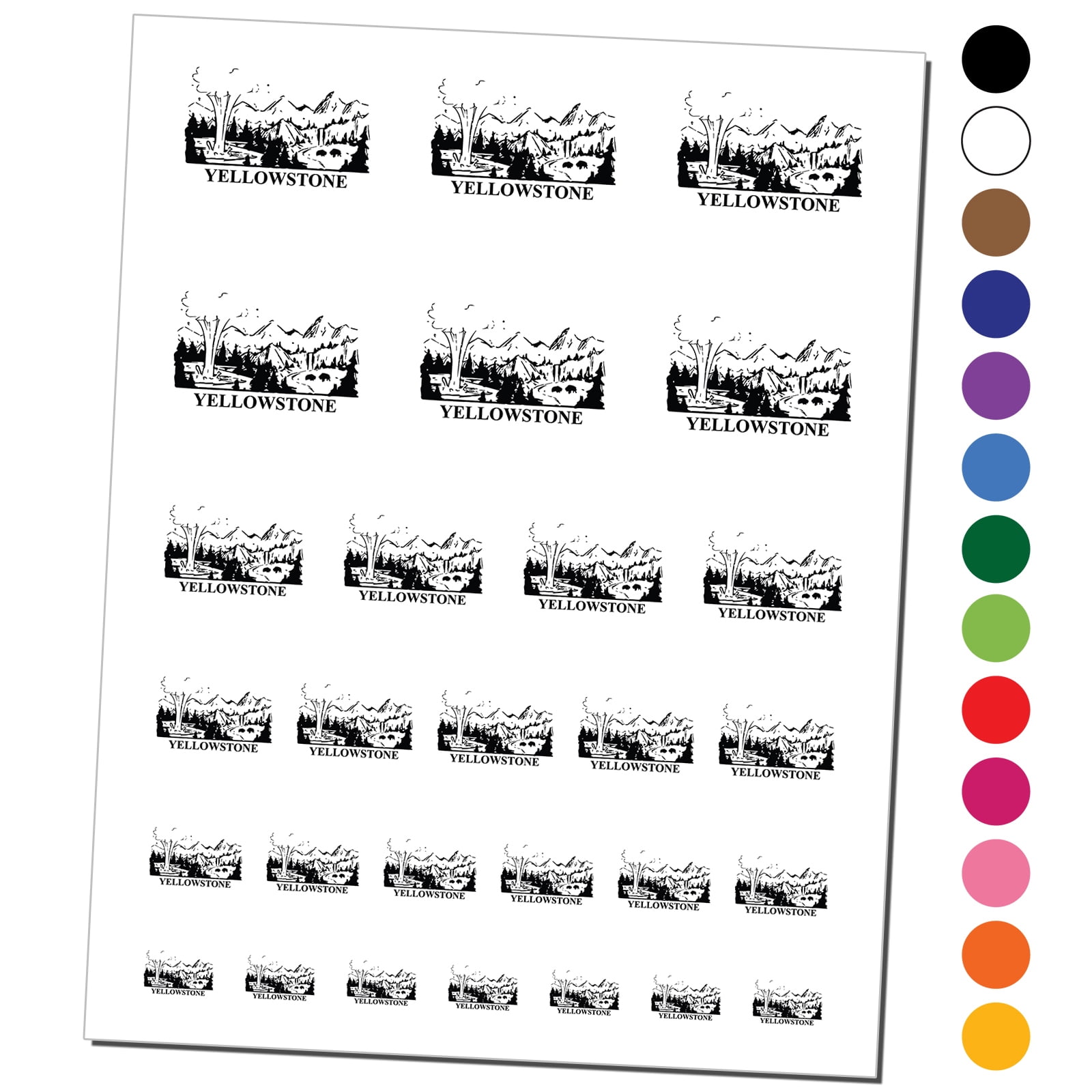 National Park Yellowstone Water Resistant Temporary Tattoo Set Fake