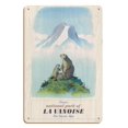 thumbnail image 1 of National Park of La Vanoise - France - The Savoie Alps - Vintage Travel Poster by Samivel c.1966 - 8 x 12 inch Vintage Wood Art Sign, 1 of 4