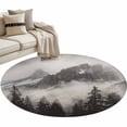 thumbnail image 1 of National Parks 3ft Area Rug, Canadian Smokey Mountain Cliff Idyllic Washable Non-Slip Small Round Rugs for Entryway Bedroom Kitchen, Soft Circle Carpet for Dining Room, Playroom Nursery Rug, 1 of 9