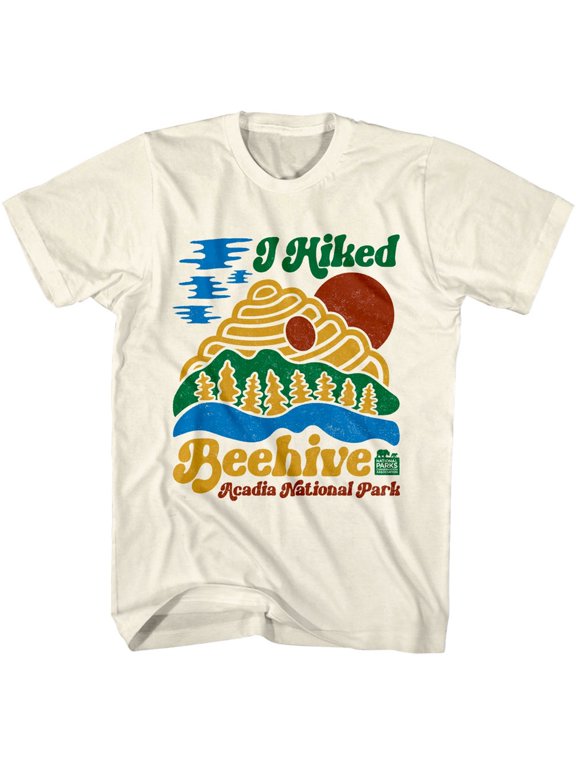 Acadia National Park I Hiked Beehive Men's T Shirt (Ivory, AdultS)