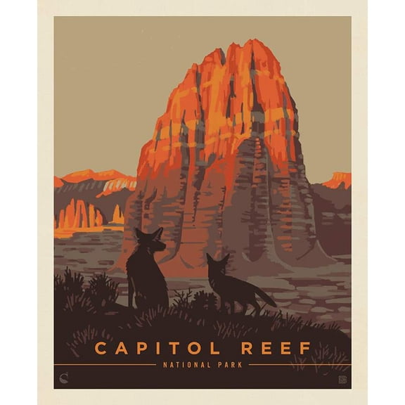 National Parks Capitol Reef Poster Panel Cotton Fabric