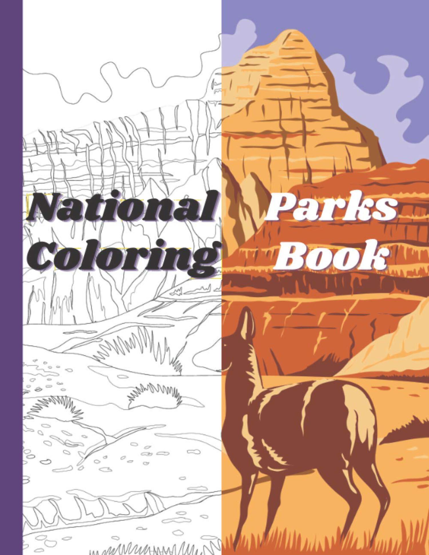 National Parks Coloring Book: Nature Coloring Book for Adults Kids with ...