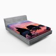 thumbnail image 1 of National Parks Fitted Sheet, Sunrise in Slow Moving Stream Pinky Soft Colored Misty Skyline Mystic Beach, Soft Decorative Fabric Bedding, Queen Size, Multicolor, by Ambesonne, 1 of 2