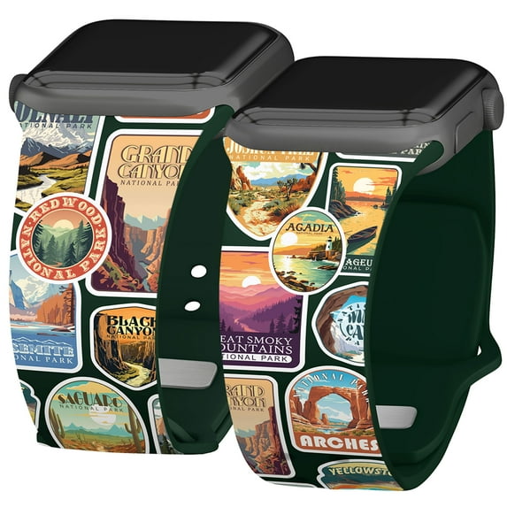 National Parks HD Unisex Watch Band for Apple Watch - 38/40/41mm(42mm Series 10) Short Stickers by Affinity Bands