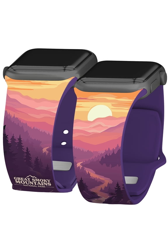 National Parks HD Unisex Watch Band for Apple Watch - 42/44/45/49mm(46mm Series 10) Short Great Smoky Mountains by Affinity Bands