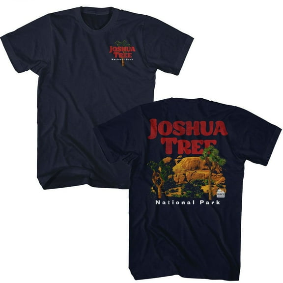 Joshua Tree Rock Formations Men's T Shirt (Navy, AdultS)